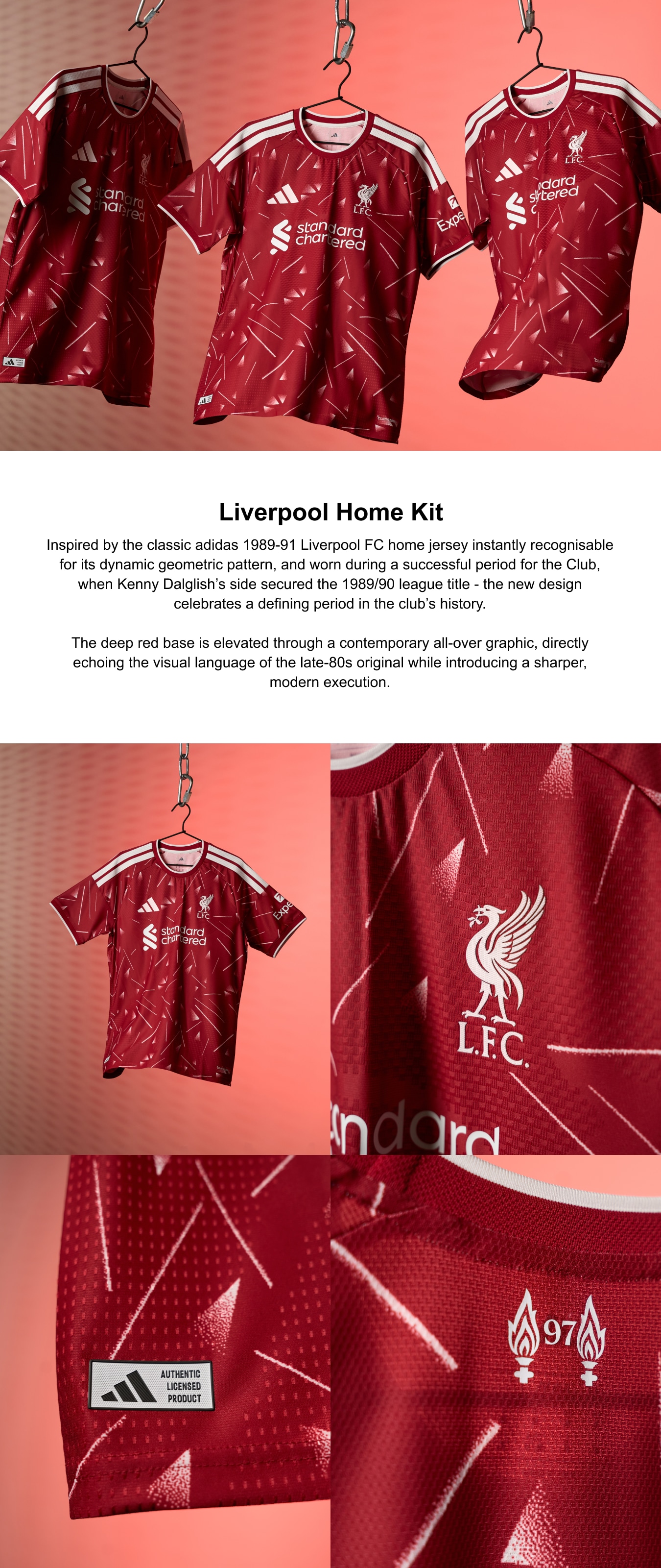 Liverpool adidas Home Authentic Shirt 2026-27 with Virgil 4 printing