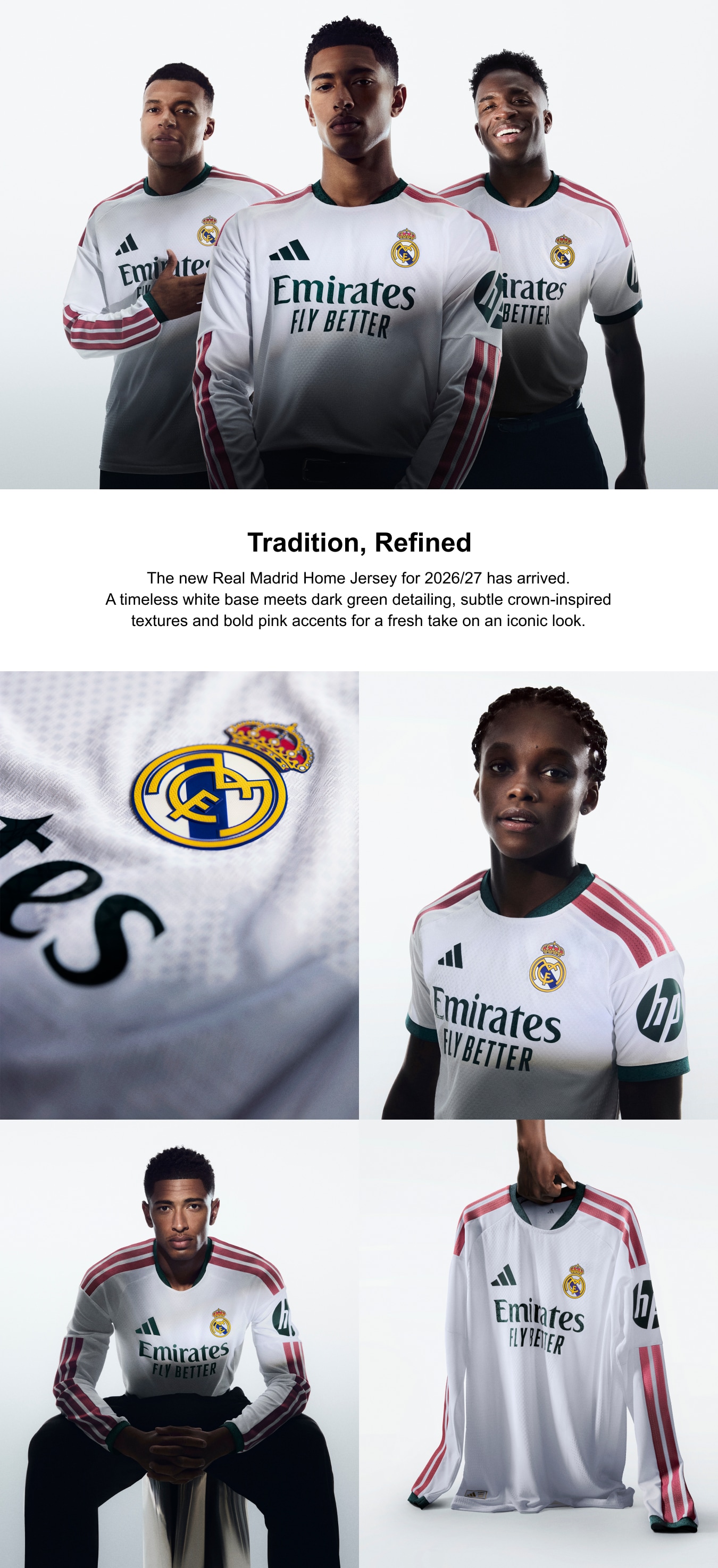 Real Madrid adidas Home Shirt 2026-27 - Long Sleeve