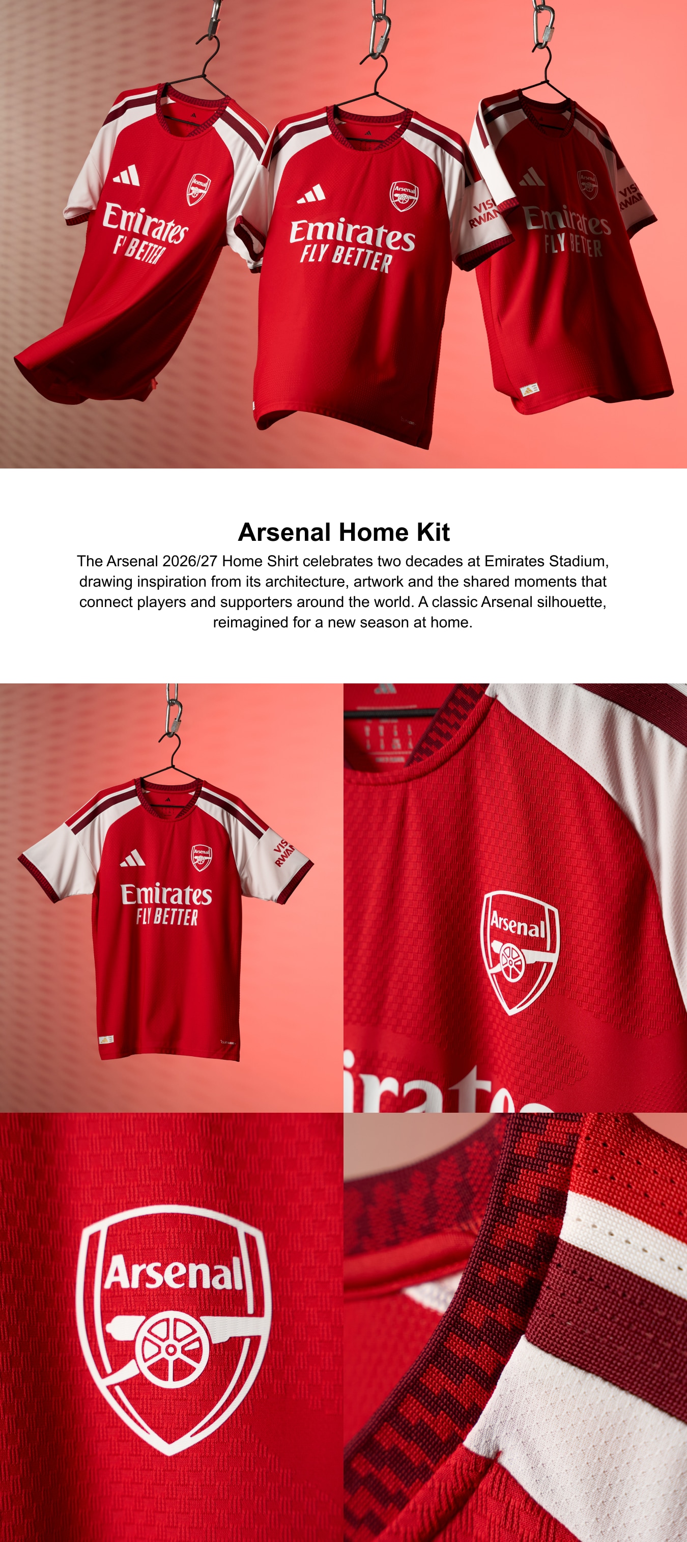 Arsenal adidas Home Shirt 2026-27 - Long Sleeve